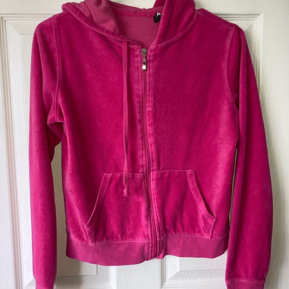 Fashion Nova Barbie Pink Slightly Cropped Zip Up Hoodie
